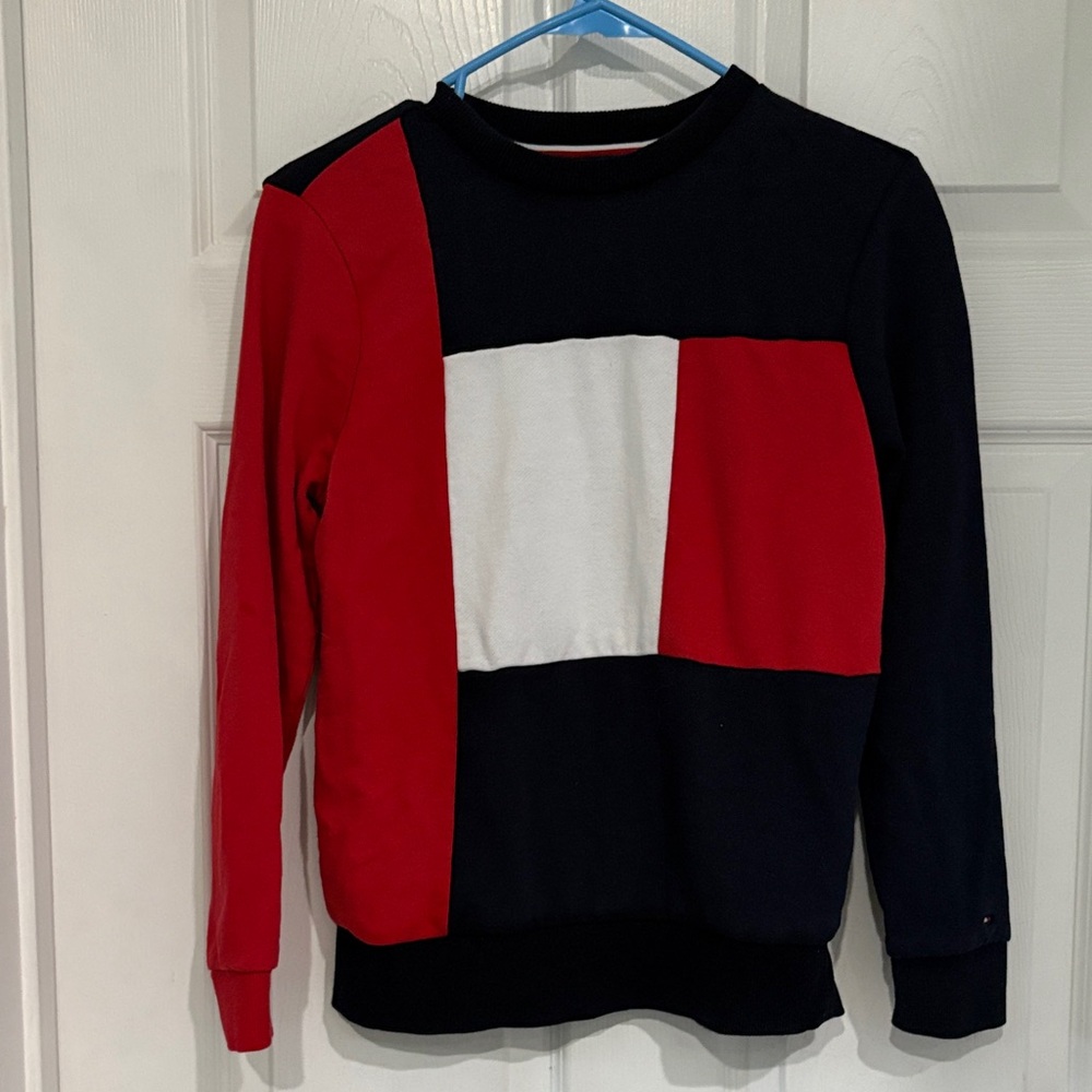 Tommy Hilfiger Boy’s Size 12 Crewneck Sweater - Red, White, and Navy